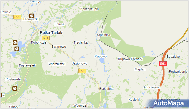 mapa Kupowo, Kupowo na mapie Targeo