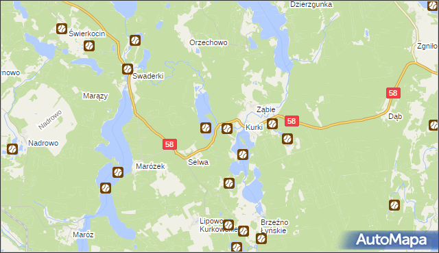 mapa Kurecki Młyn, Kurecki Młyn na mapie Targeo