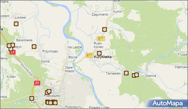 mapa Kuryłówka, Kuryłówka na mapie Targeo