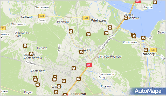 mapa Łajski, Łajski na mapie Targeo