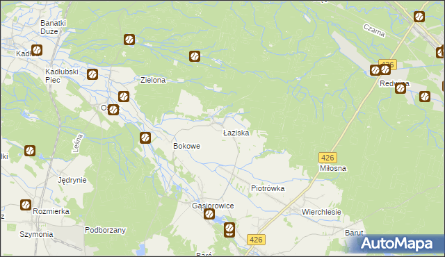 mapa Łaziska gmina Jemielnica, Łaziska gmina Jemielnica na mapie Targeo