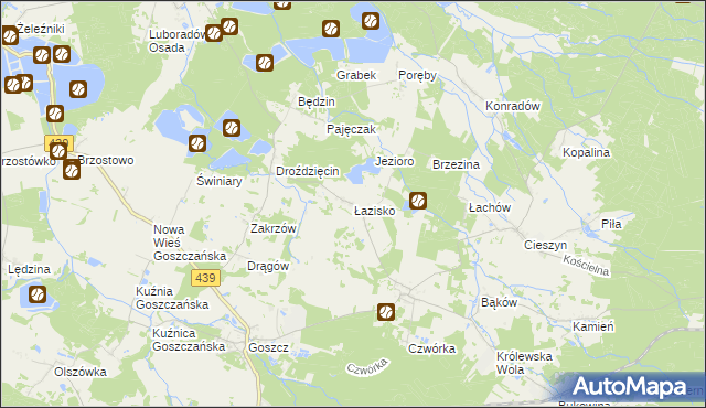 mapa Łazisko gmina Twardogóra, Łazisko gmina Twardogóra na mapie Targeo