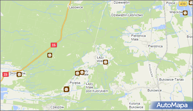 mapa Łazy Wielkie, Łazy Wielkie na mapie Targeo