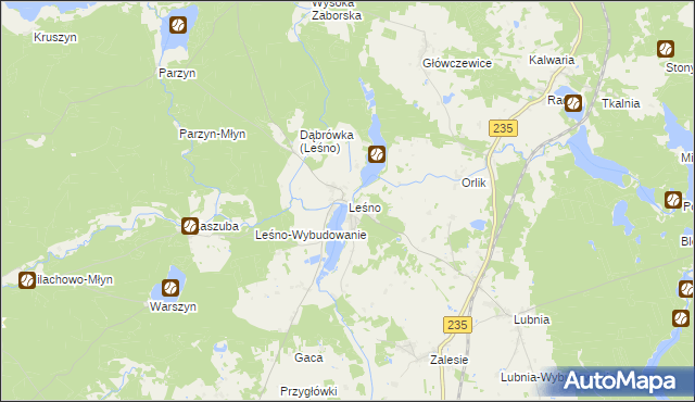 mapa Leśno gmina Brusy, Leśno gmina Brusy na mapie Targeo