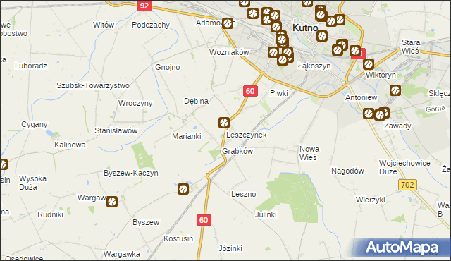 mapa Leszczynek, Leszczynek na mapie Targeo