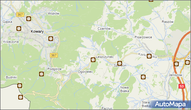 mapa Leszczyniec, Leszczyniec na mapie Targeo