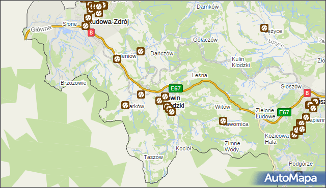 mapa Lewin Kłodzki, Lewin Kłodzki na mapie Targeo