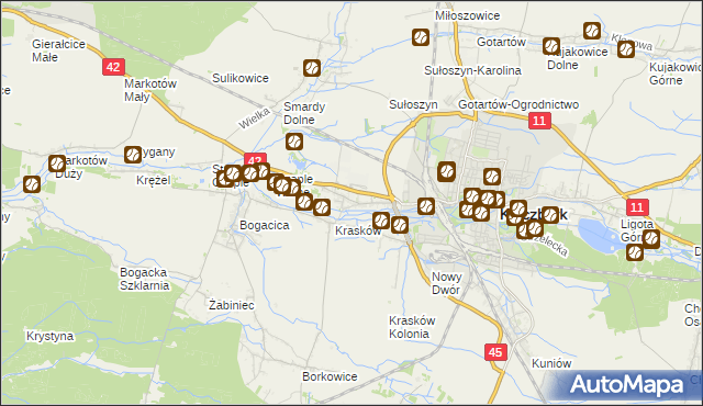 mapa Ligota Dolna gmina Kluczbork, Ligota Dolna gmina Kluczbork na mapie Targeo