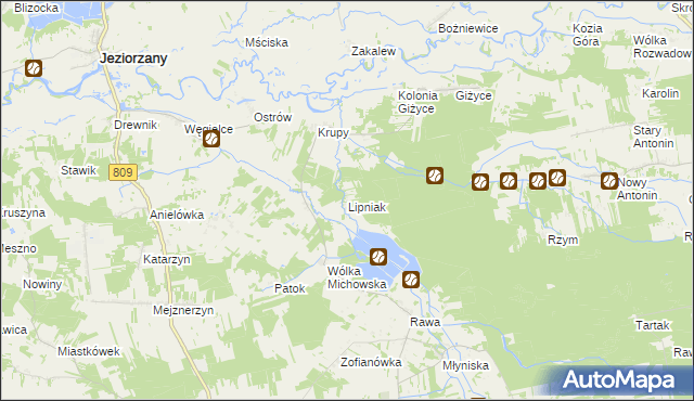 mapa Lipniak gmina Michów, Lipniak gmina Michów na mapie Targeo