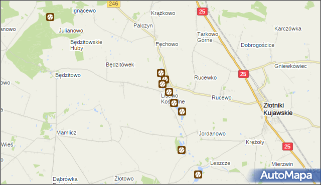 mapa Lisewo Kościelne, Lisewo Kościelne na mapie Targeo