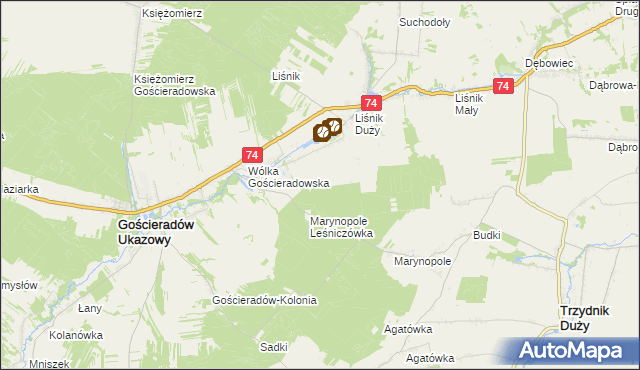 mapa Liśnik Duży-Kolonia, Liśnik Duży-Kolonia na mapie Targeo
