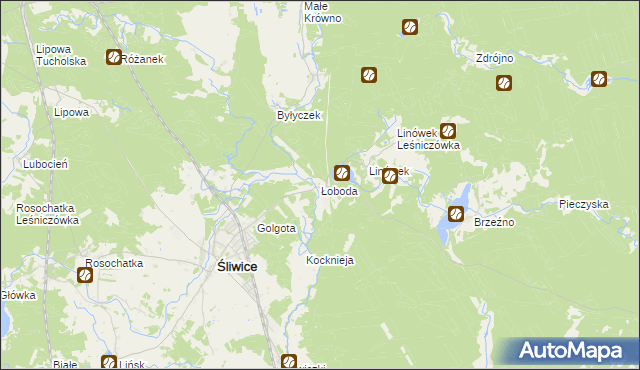 mapa Łoboda gmina Śliwice, Łoboda gmina Śliwice na mapie Targeo
