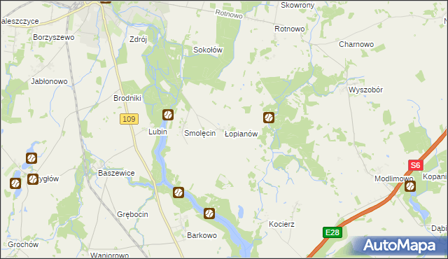 mapa Łopianów, Łopianów na mapie Targeo