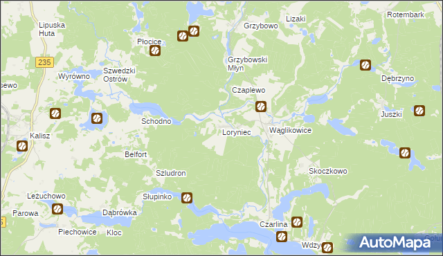 mapa Loryniec, Loryniec na mapie Targeo