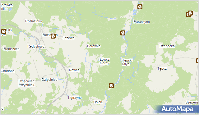 mapa Łówcz Górny, Łówcz Górny na mapie Targeo