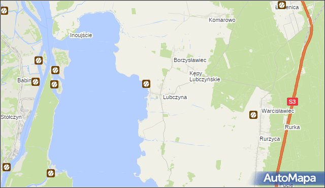 mapa Lubczyna gmina Goleniów, Lubczyna gmina Goleniów na mapie Targeo