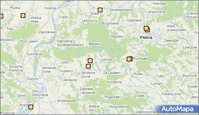 mapa Lubinka, Lubinka na mapie Targeo