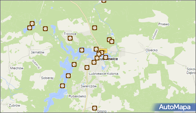 mapa Lubniewice, Lubniewice na mapie Targeo