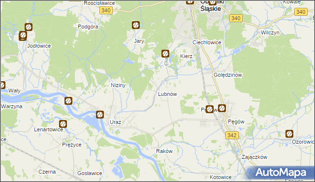 mapa Lubnów gmina Oborniki Śląskie, Lubnów gmina Oborniki Śląskie na mapie Targeo