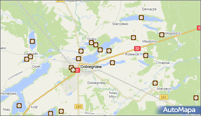 mapa Ługowo gmina Dobiegniew, Ługowo gmina Dobiegniew na mapie Targeo