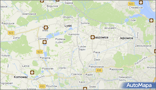 mapa Łuków Śląski, Łuków Śląski na mapie Targeo