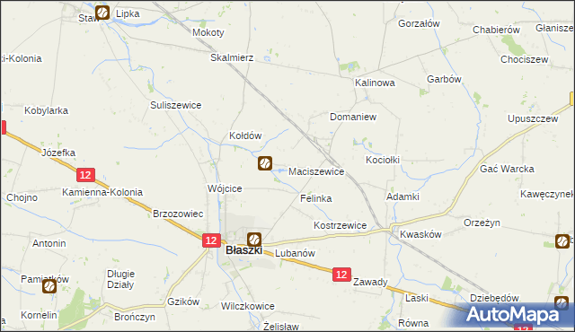 mapa Maciszewice, Maciszewice na mapie Targeo