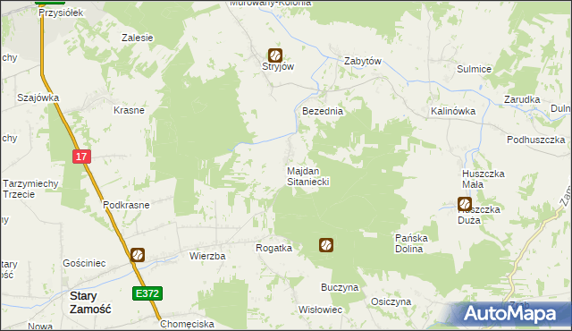 mapa Majdan Sitaniecki, Majdan Sitaniecki na mapie Targeo
