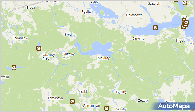 mapa Makruty, Makruty na mapie Targeo