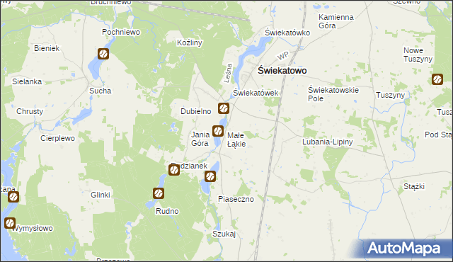 mapa Małe Łąkie, Małe Łąkie na mapie Targeo