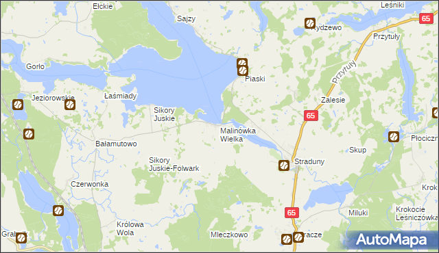 mapa Malinówka Wielka, Malinówka Wielka na mapie Targeo