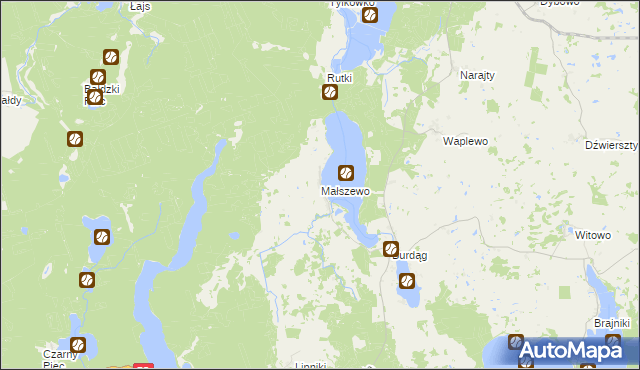 mapa Małszewo, Małszewo na mapie Targeo