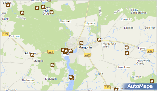 mapa Margonin, Margonin na mapie Targeo