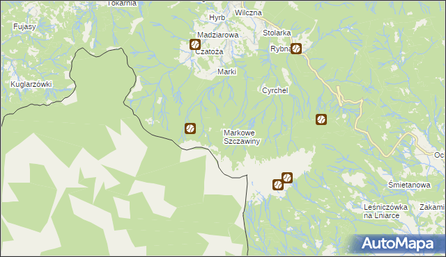 mapa Markowe Szczawiny, Markowe Szczawiny na mapie Targeo