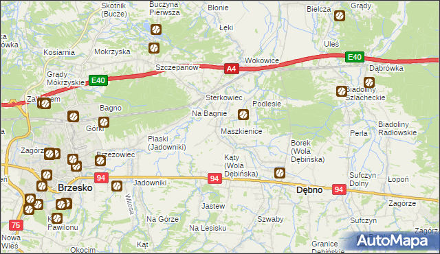 mapa Maszkienice, Maszkienice na mapie Targeo
