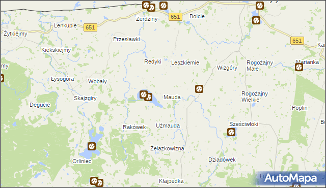 mapa Mauda, Mauda na mapie Targeo