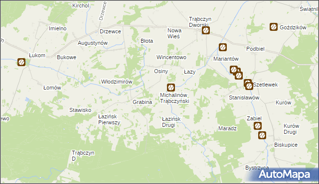 mapa Michalinów Trąbczyński, Michalinów Trąbczyński na mapie Targeo