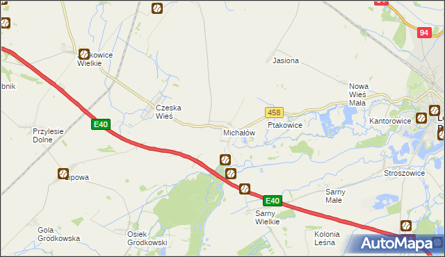 mapa Michałów gmina Olszanka, Michałów gmina Olszanka na mapie Targeo