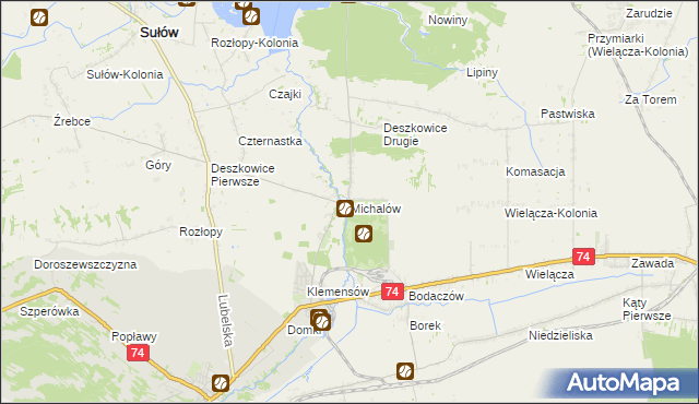 mapa Michalów gmina Sułów, Michalów gmina Sułów na mapie Targeo
