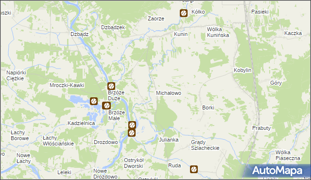 mapa Michałowo gmina Goworowo, Michałowo gmina Goworowo na mapie Targeo