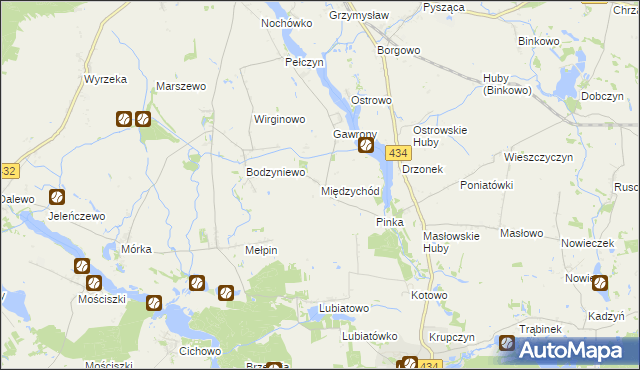 mapa Międzychód gmina Dolsk, Międzychód gmina Dolsk na mapie Targeo