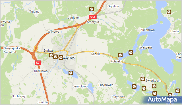 mapa Mierki, Mierki na mapie Targeo