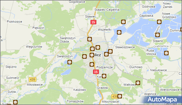 mapa Milicz, Milicz na mapie Targeo