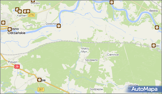 mapa Mokry Młyn, Mokry Młyn na mapie Targeo