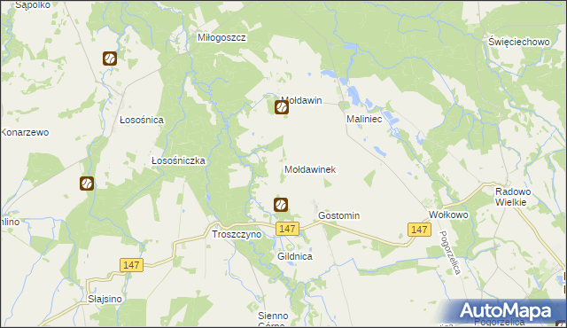 mapa Mołdawinek, Mołdawinek na mapie Targeo