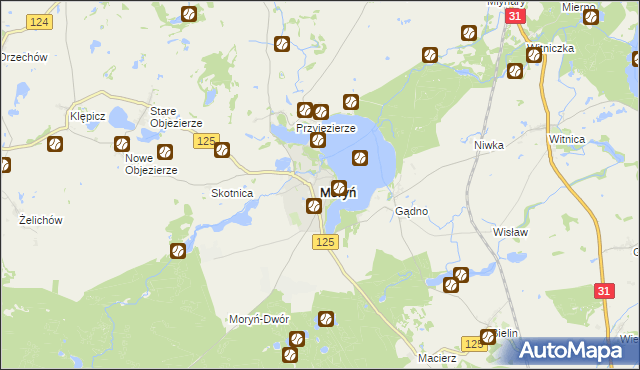 mapa Moryń, Moryń na mapie Targeo