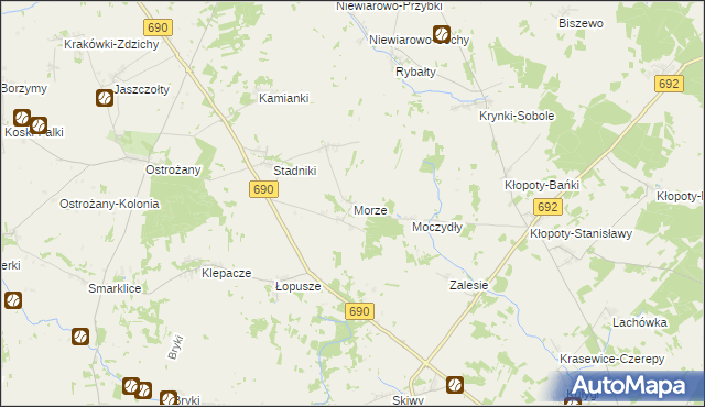 mapa Morze gmina Grodzisk, Morze gmina Grodzisk na mapie Targeo