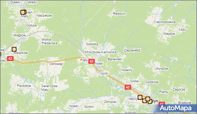 mapa Mroczków, Mroczków na mapie Targeo