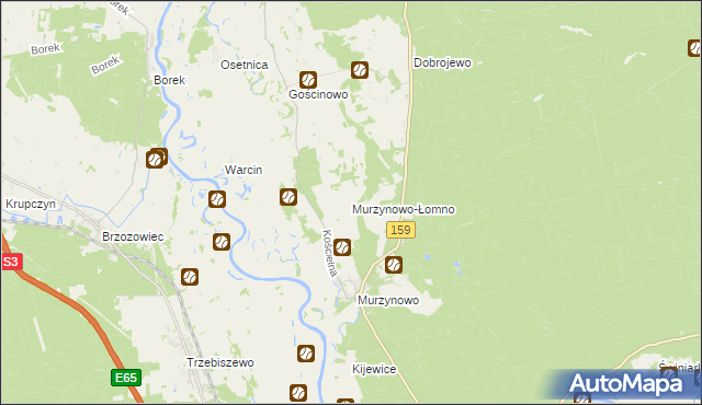 mapa Murzynowo-Łomno, Murzynowo-Łomno na mapie Targeo