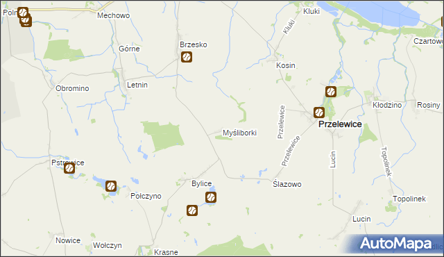 mapa Myśliborki, Myśliborki na mapie Targeo