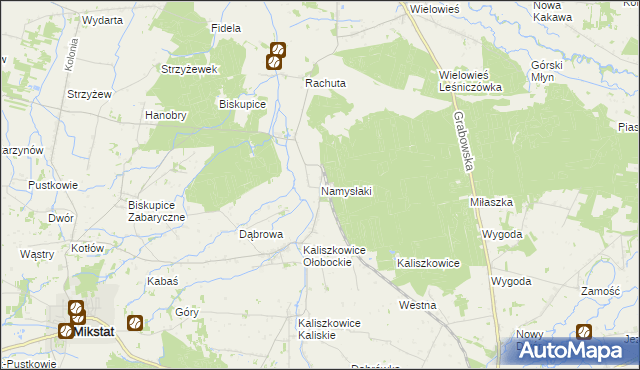 mapa Namysłaki, Namysłaki na mapie Targeo